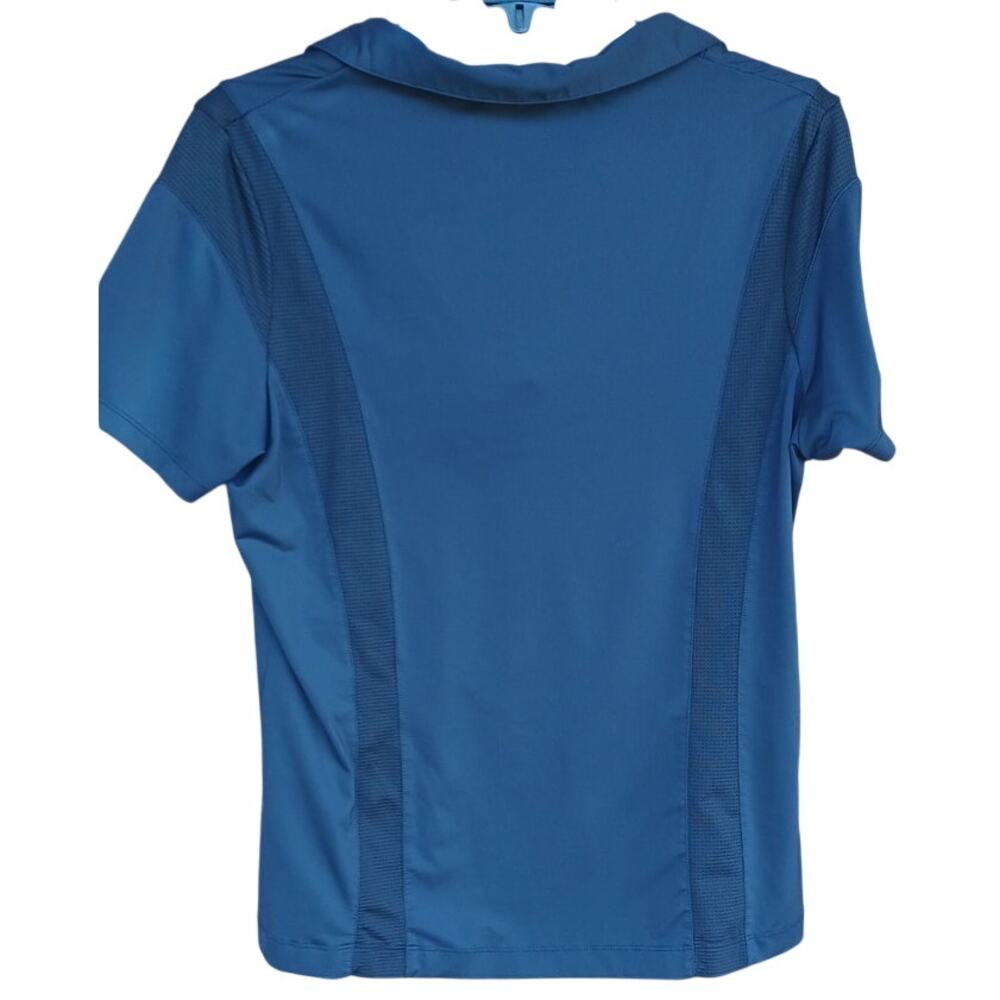 Lija Black Athletic Golf Polo Mesh Panel Stretch Tennis Pickleball Top LG - Picture 2 of 7